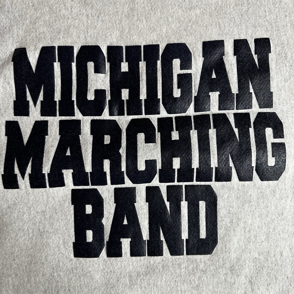Vintage University Michigan Marching Band Crewneck Sweatshirt Mens XXL Gray 90s - Picture 4 of 11